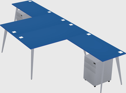 Shared l-shaped office desk system
