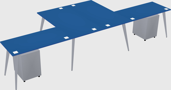 Shared l-shaped office desk system