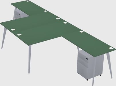 Shared l-shaped office desk system