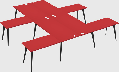 Shared l-shaped office desk system