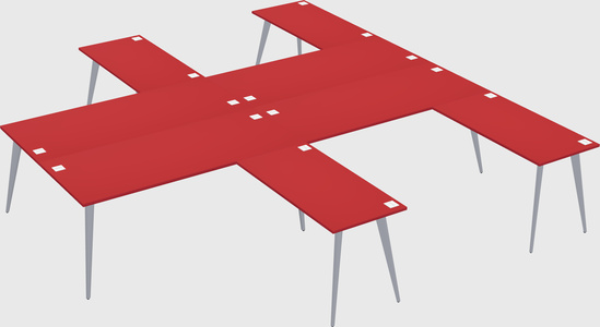 Shared l-shaped office desk system