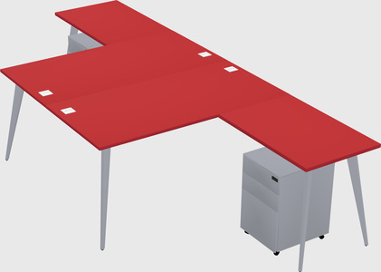 Shared l-shaped office desk system