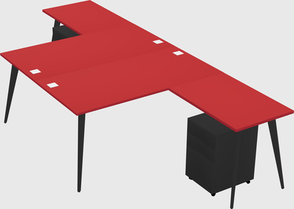 Shared l-shaped office desk system