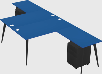 Shared l-shaped office desk system