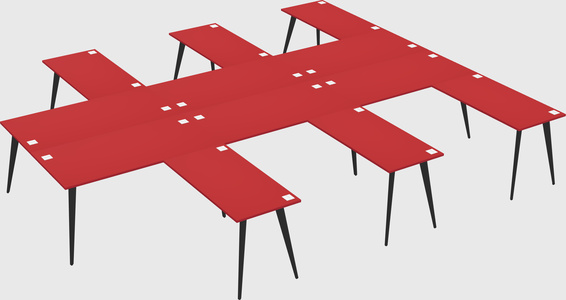 Shared l-shaped office desk system