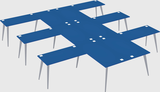 Shared l-shaped office desk system