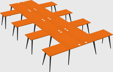 Shared l-shaped office desk system