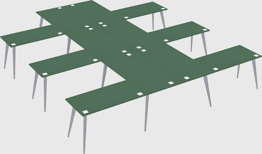 Shared l-shaped office desk system