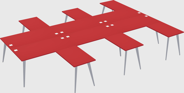 Shared l-shaped office desk system