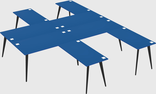 Shared l-shaped office desk system