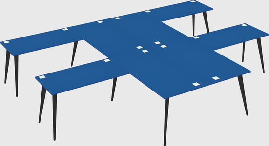 Shared l-shaped office desk system