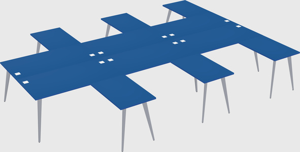 Shared l-shaped office desk system