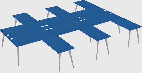 Shared l-shaped office desk system