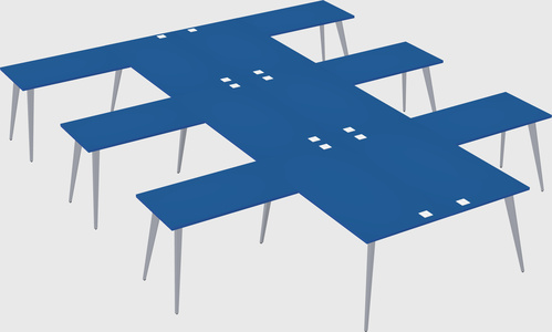Shared l-shaped office desk system