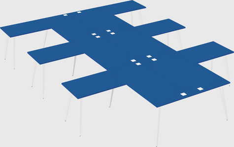 Shared l-shaped office desk system