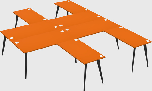 Shared l-shaped office desk system