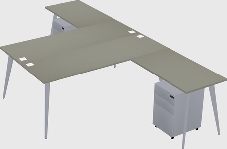 Shared l-shaped office desk system
