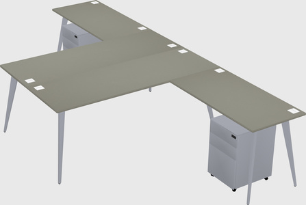 Shared l-shaped office desk system
