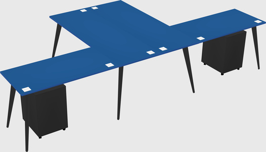 Shared l-shaped office desk system