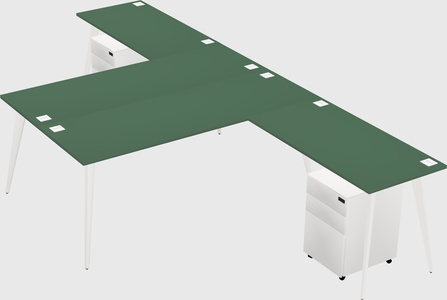 Shared l-shaped office desk system