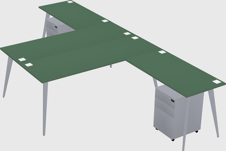 Shared l-shaped office desk system