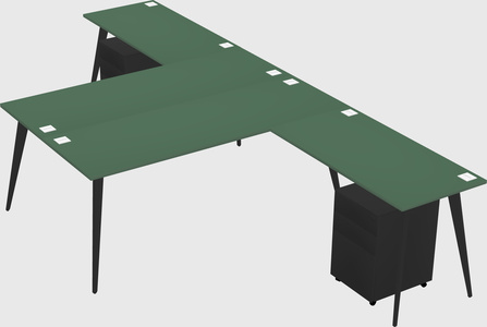 Shared l-shaped office desk system