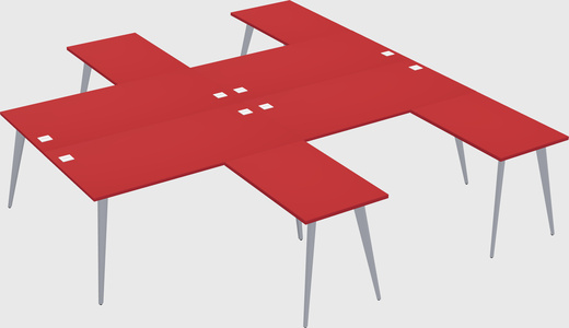Shared l-shaped office desk system