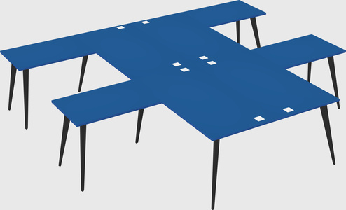 Shared l-shaped office desk system