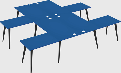 Shared l-shaped office desk system