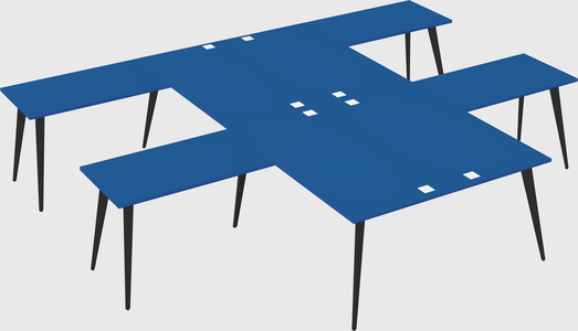 Shared l-shaped office desk system