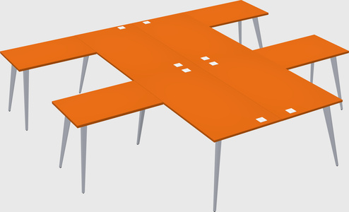 Shared l-shaped office desk system