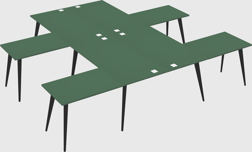 Shared l-shaped office desk system
