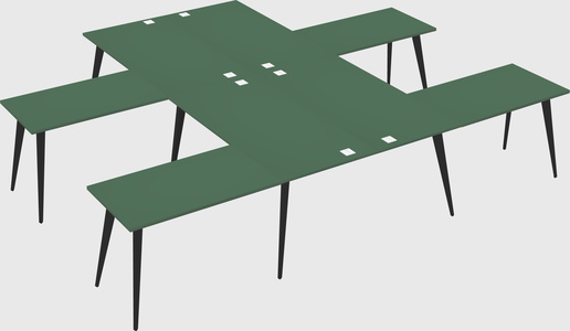 Shared l-shaped office desk system