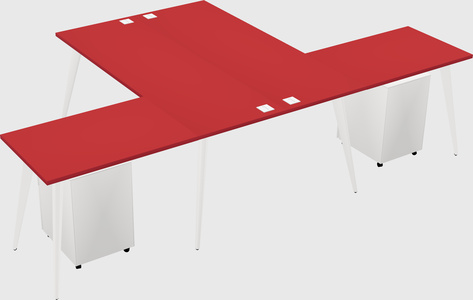 Shared l-shaped office desk system