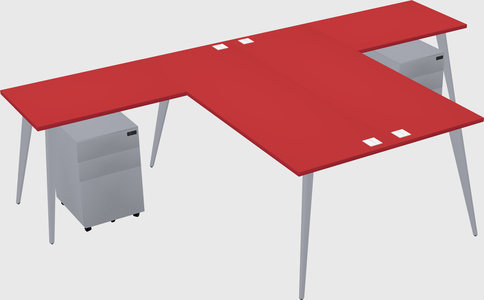 Shared l-shaped office desk system