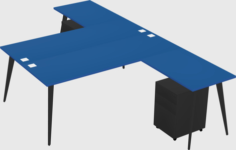 Shared l-shaped office desk system