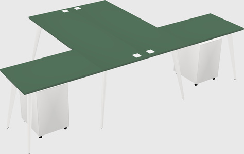 Shared l-shaped office desk system