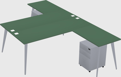 Shared l-shaped office desk system