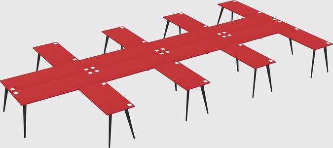 Shared l-shaped office desk system