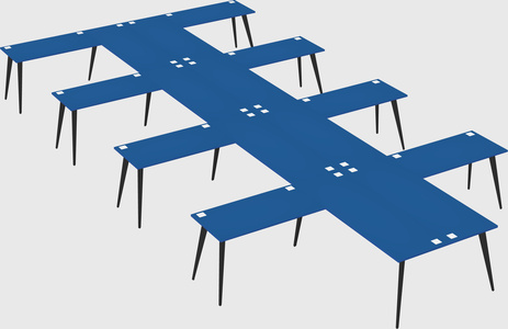 Shared l-shaped office desk system