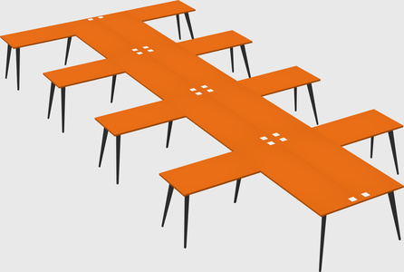 Shared l-shaped office desk system