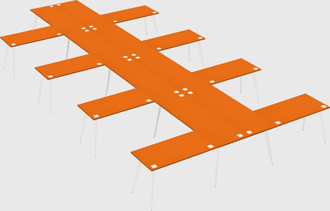 Shared l-shaped office desk system