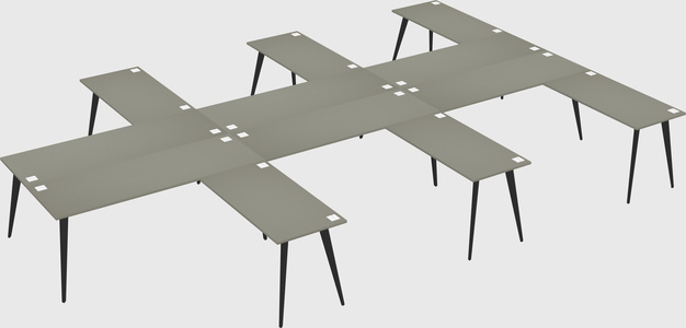 Shared l-shaped office desk system