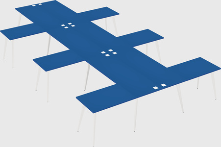 Shared l-shaped office desk system