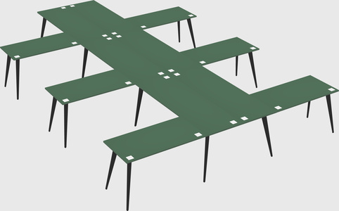 Shared l-shaped office desk system