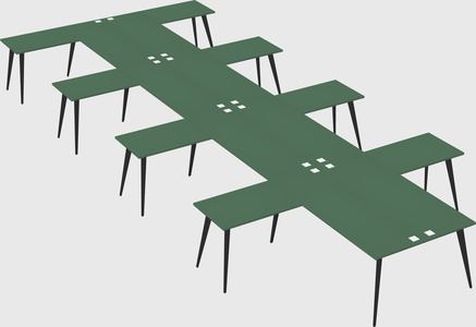 Shared l-shaped office desk system