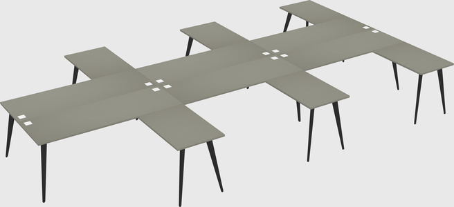 Shared l-shaped office desk system