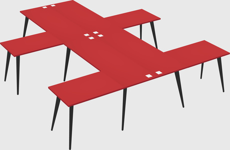 Shared l-shaped office desk system