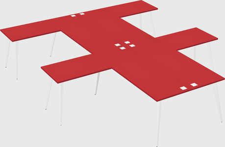 Shared l-shaped office desk system