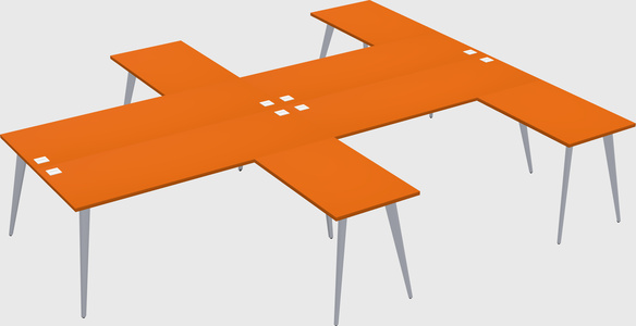 Shared l-shaped office desk system